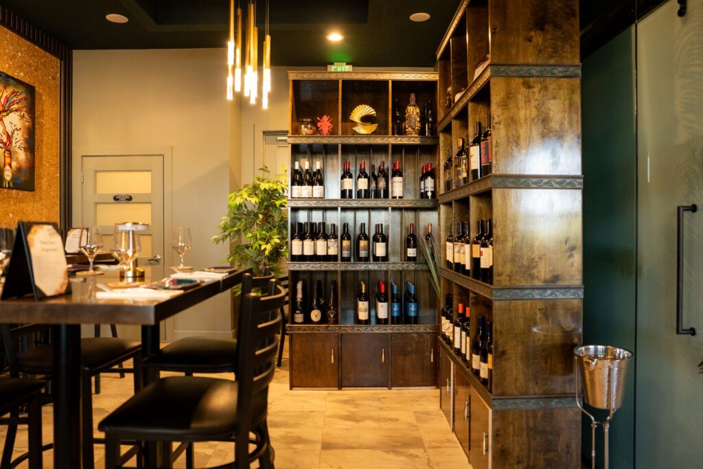 Wine collection at Crazy Cork Wine Bar